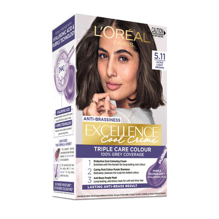 L'Oreal Excellence Cool Creme Permanent Hair Colour 5.11 Ultra Light Brown