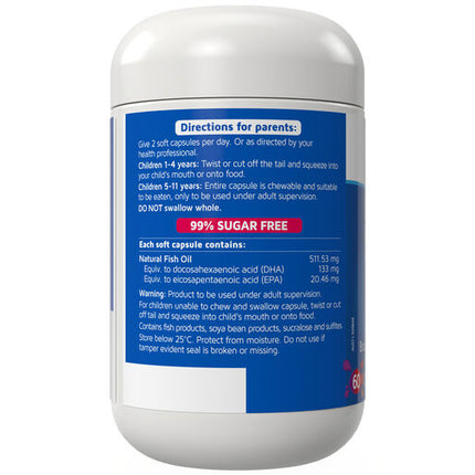 Nature's Way Kids Smart Omega-3 Fish Oil High DHA Trio 60 Pack