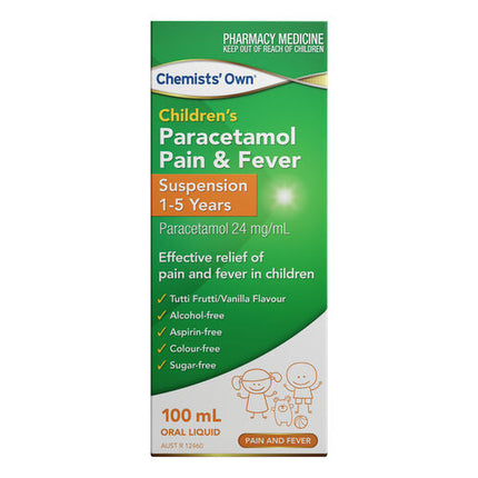 Chemists' Own Children's Paracetamol Pain & Fever 1-5 Years Suspension 100ml