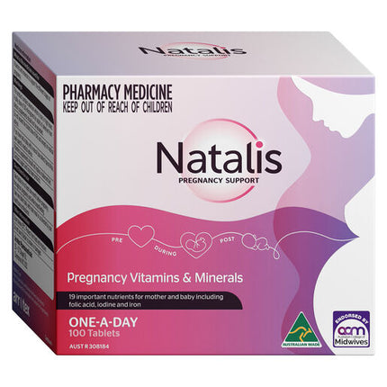 Natalis Pregnancy Support Vitamins & Minerals 100 Tablets