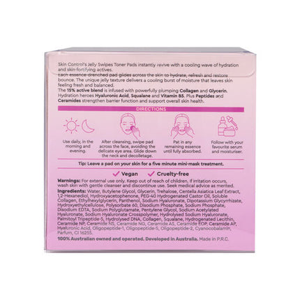 Skin Control Jelly Swipes Facial Toner Pads 60pk