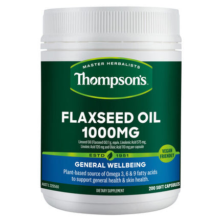 Thompson's Flaxseed Oil 1000mg  200 Capsules