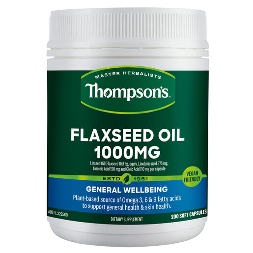 Thompson's Flaxseed Oil 1000mg  200 Capsules