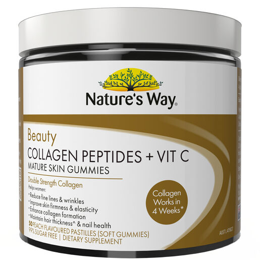 Nature's Way Beauty Collagen Peptides + Vit C Mature Skin 50 Gummies