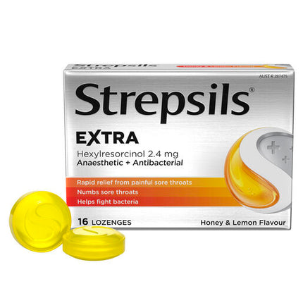 Strepsils Extra Honey & Lemon with Anaesthetic 16 Lozenges