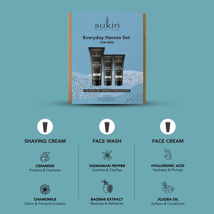 Sukin Everyday Heroes Set For Men Gift Pack