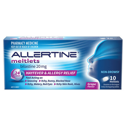 Allertine 20mg Meltlets 10 Blister