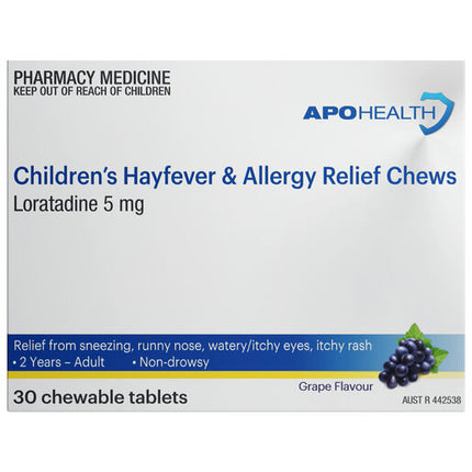 ApoHealth Child Hayfever & Allergy Relief Grape Chew 30 Pack