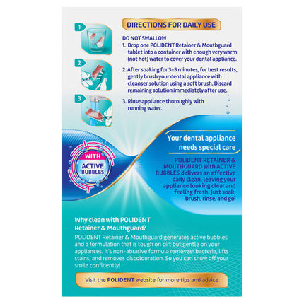Polident Retainer & Mouthguard Daily Cleanser 36 Tablets