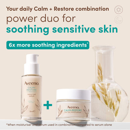 Aveeno Face Calm + Restore Sensitive Skin Oat Gel Moisturiser 50mL