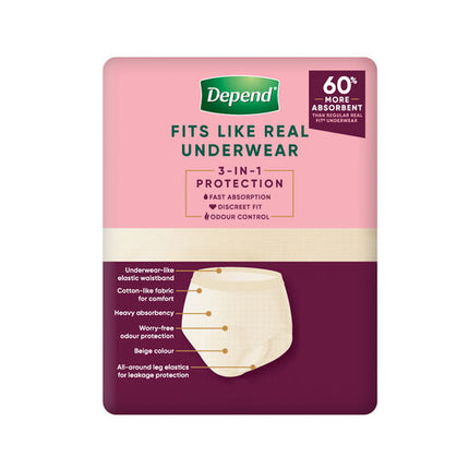 Depend Women Real Fit Underwear Super Medium 8 Pack