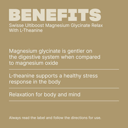Swisse Ultiboost Magnesium Glycinate Relax + L-Theanine  60 Tablets