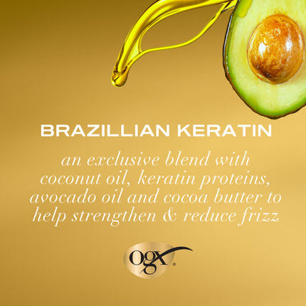 Ogx ever straightening Brazilian Keratin Smooth Moisturising Hair Mask with Keratin Protein for Dry & Frizzy Hair 300ml