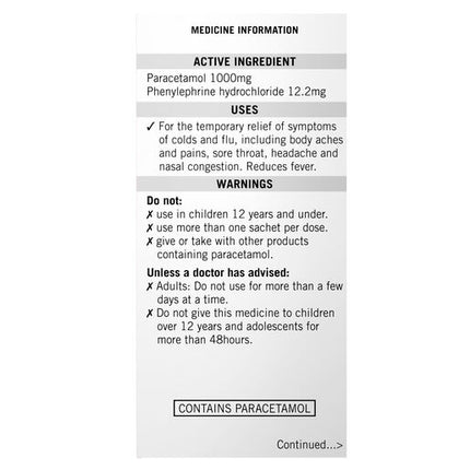 Lemsip Max Cold & Flu With Decongestant Blackcurrant 10 Sachets