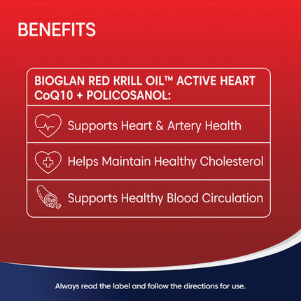 Bioglan Red Krill Oil Active Heart 60 Capsules