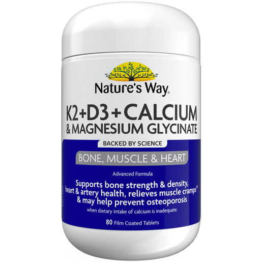 Nature's Way K2+D3+Calcium&Magnesium Glycinate 80s