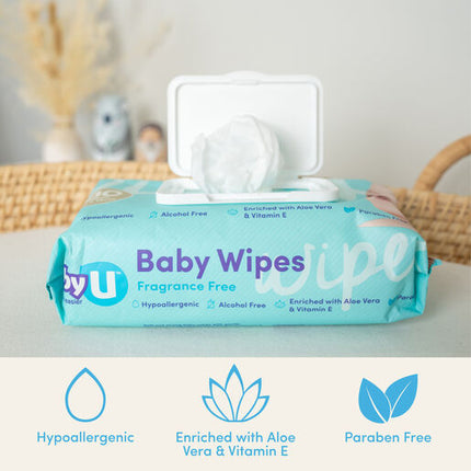 Baby U Baby Wipes Fragrance Free 80 Pack