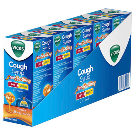Vicks Cough Syrup Dry + Chesty Xtra Soothing 200ML