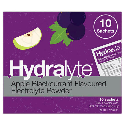 Hydralyte Electrolyte Powder Apple Blackcurrant 10 Pack