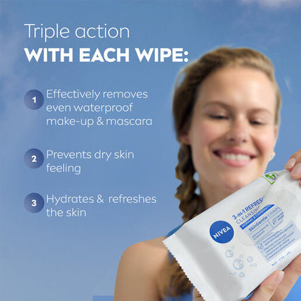 Nivea Daily Essentials Refreshing Face Wipes 7pk