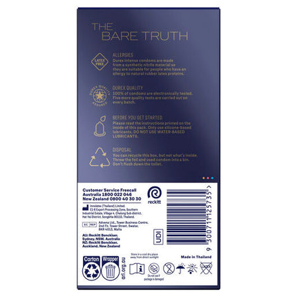 Durex Intense Next Gen Latex-Free XL Condoms 10 pack