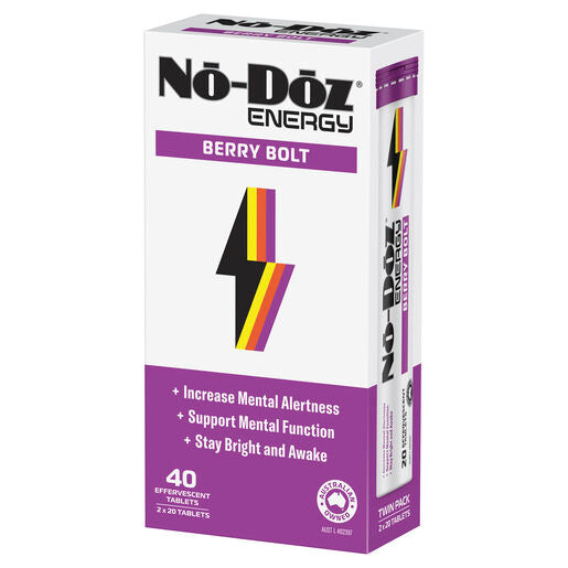No Doz Energy Berry Bolt 40 Effervescent Tablets