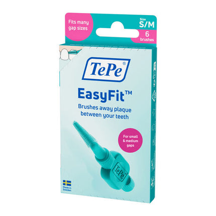 TePe EasyFit Interdental Brushes S/M Size, 6 Brushes