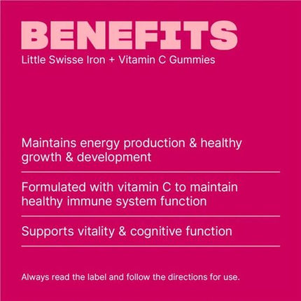 Little Swisse Iron + Vit C Gummies 40 Pack