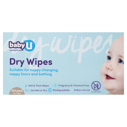 Baby U Dry Wipes 100 Pack