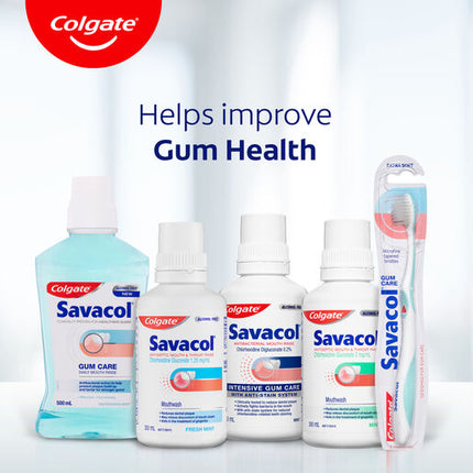 Colgate Savacol Antibacterial Anti-Stain Mouth Rinse 300mL Alcohol Free Mint