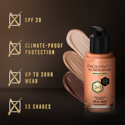 Max Factor Facefinity All Day Flawless 3-In-1 Foundation 80 Bronze