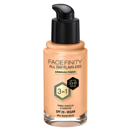 Max Factor Facefinity All Day Flawless 3-In-1 Foundation Warm Beige 62