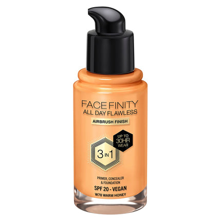 Max Factor Facefinity All Day Flawless 3-In-1 Foundation Warm Honey 78