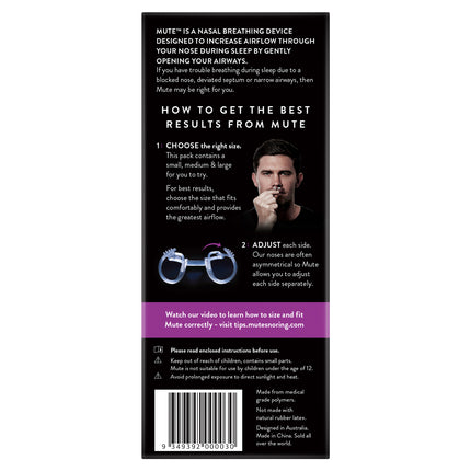 Mute Snoring Relief Nasal Device Trial Pack