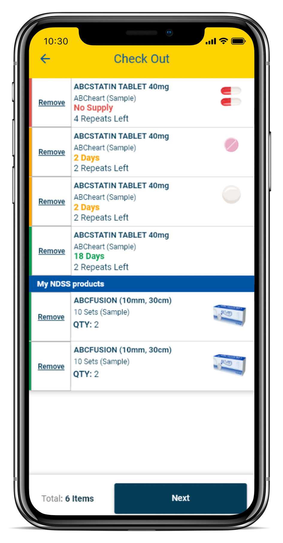 Automatic Medication List Phone Screen