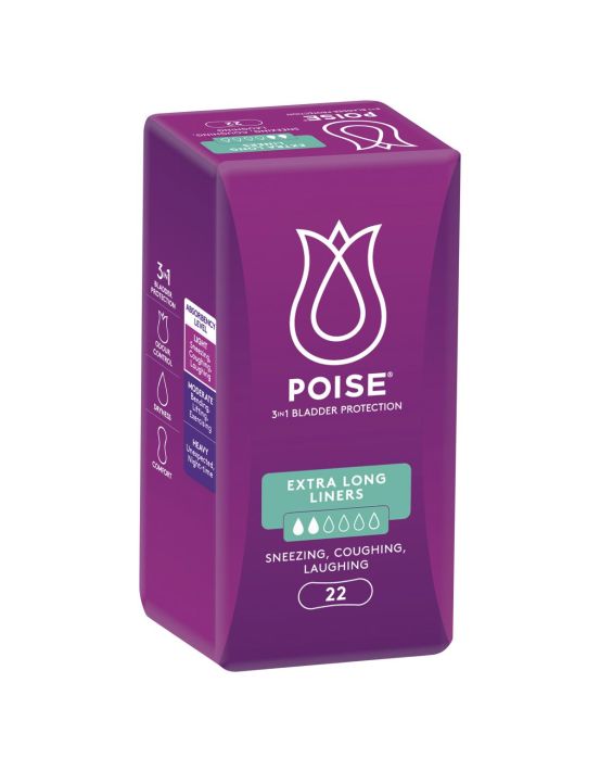 Poise Liners For Bladder Leaks Extra Long 22 Pack - Direct Chemist Outlet