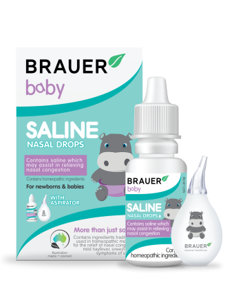 Brauer Baby Saline Nasal Drops With Aspirator 25mL