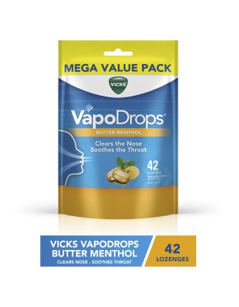 Vicks VapoDrops Butter Menthol 42 Lozenges