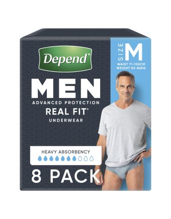 Depend Men Real Fit Underwear Medium 8 Pack