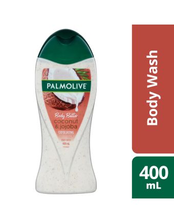 Palmolive Body Butter Coconut Scrub Exfoliating Body Wash 400mL
