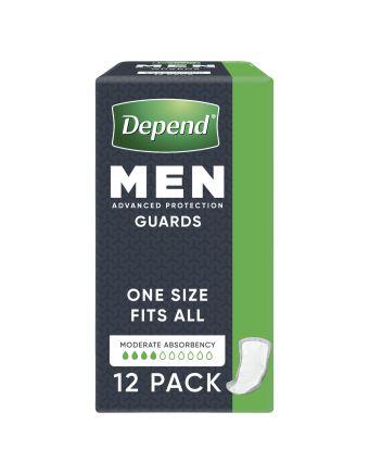 Depend Guards for Men One Size Fits All 12 Pack