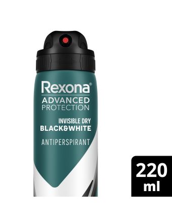 Rexona Men Antiperspirant Invisible Black & White 220mL