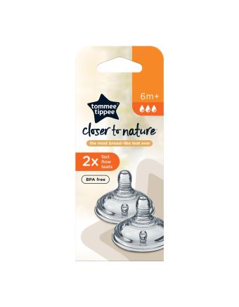 Tommee Tippee Closer to Nature Fast Flow Teats 2 Pack