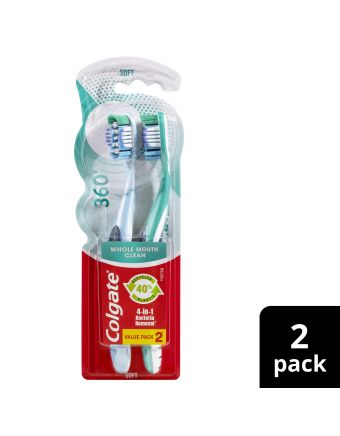 Colgate 360° Toothbrush Soft Twin Pack 