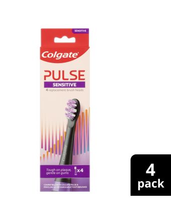 Colgate Pulse Sensitive Electric Toothbrush Replacement Brush Head Refills, 4 Pack