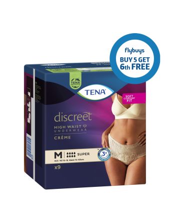 Tena Discreet High Waist Underwear Creme Super Medium 9 Pack