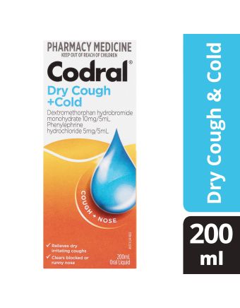 Codral Dry Cough + Cold Oral Liquid 200mL