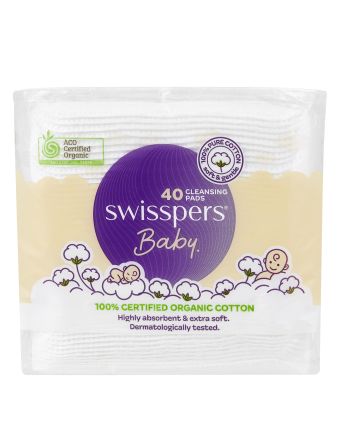 Swisspers Baby Organic Cotton Large Pads 40 Pack