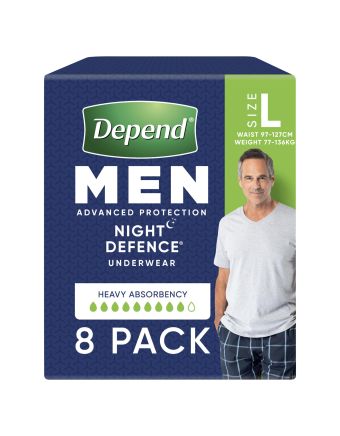Depend Men Real Fit Underwear Night Defence Large 8 Pack