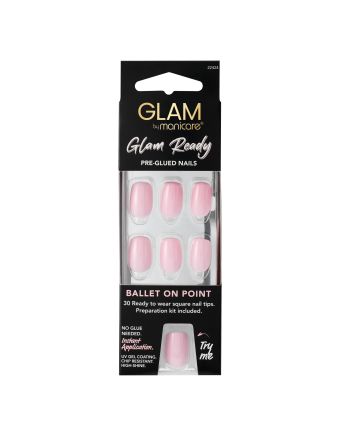 Manicare Glam Ready Pre-Glued Nails Ballet on Point 30pcs